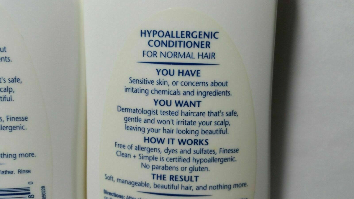 Finesse Clean + Simple Hypoallergenic Shampoo & Conditioner Set for Normal Hair