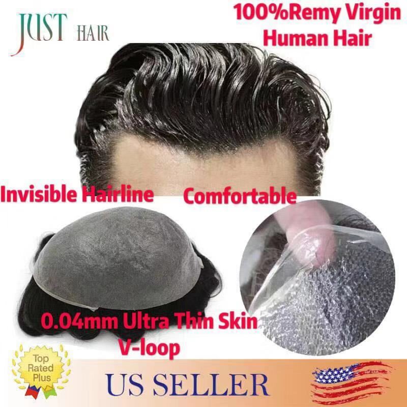 Men's Ultra Thin Skin Wig System - Hair Replacement, V-Loop 0.04-0.06mm