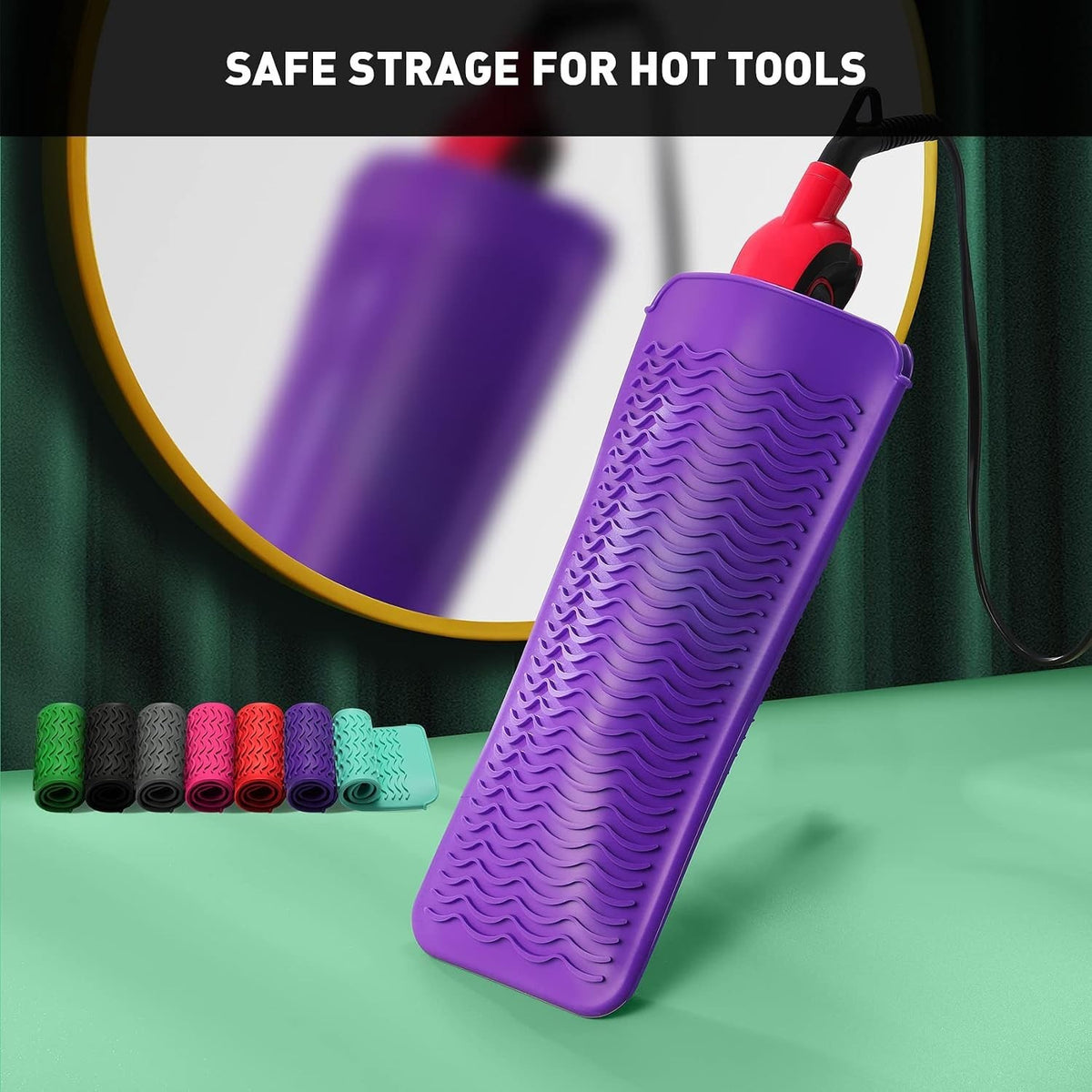 Heat-Resistant Silicone Travel Pouch for Flat Irons & Curling Tools