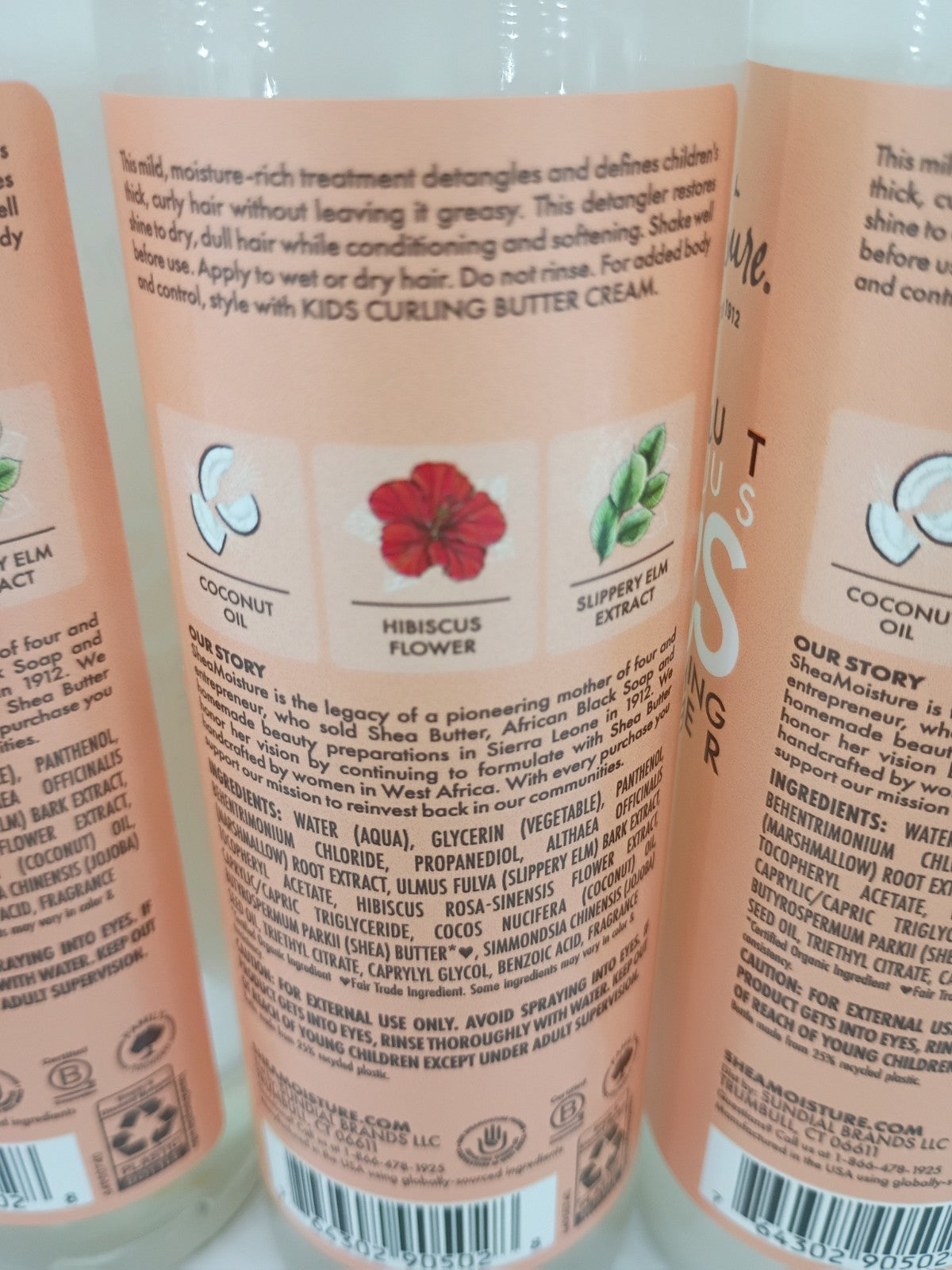 Shea Moisture Kids Detangler Spray with Coconut & Hibiscus - 8oz, Pack of 3