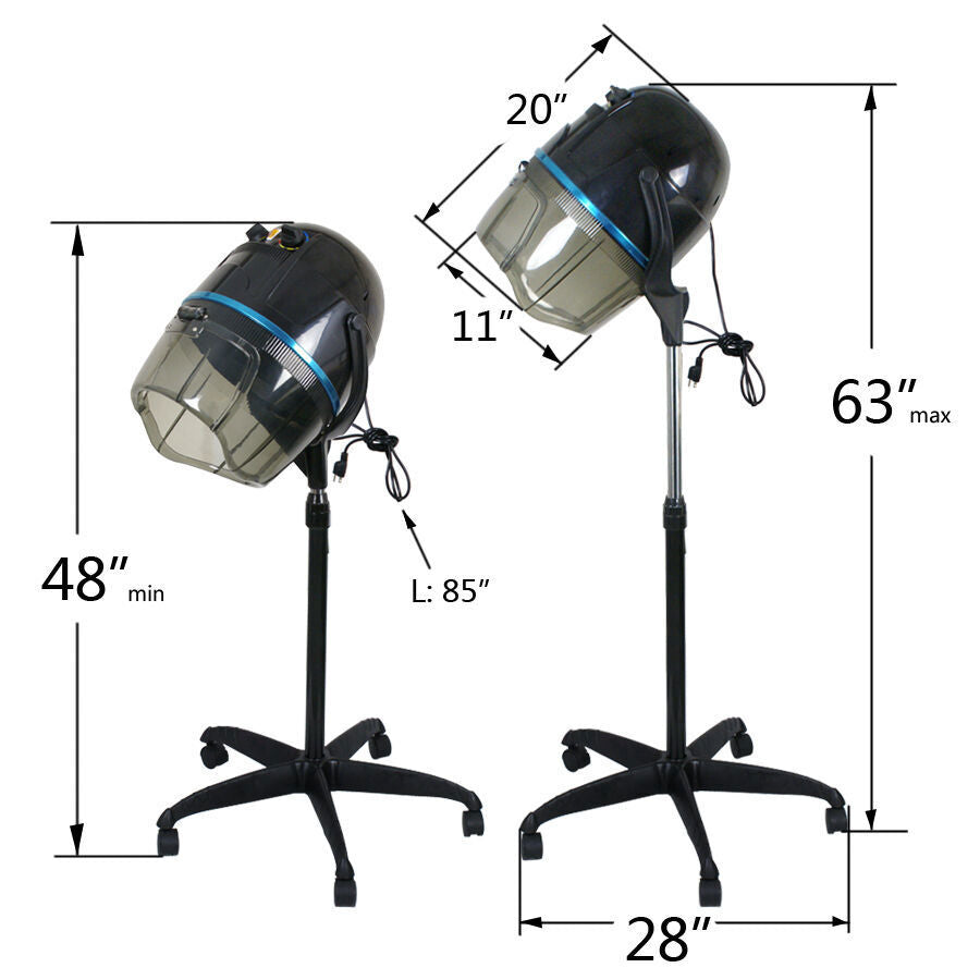1300W Professional Hooded Hair Dryer Stand-Up Salon Hair Styling Equipment