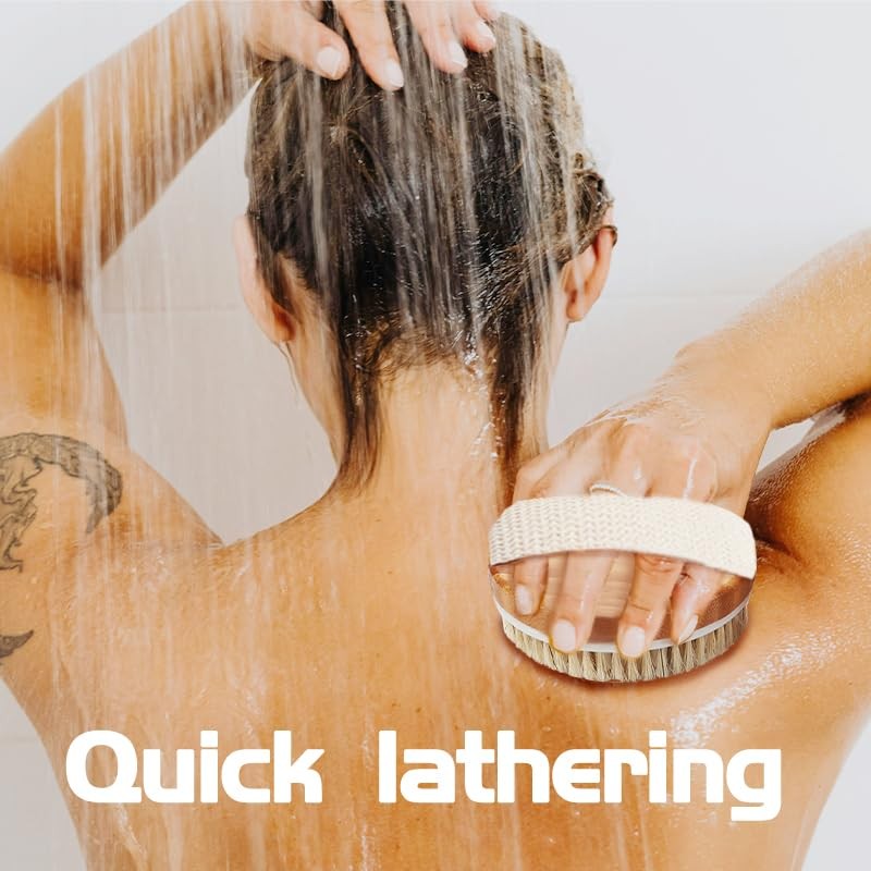 Bamboo Dry Body Brush Shower Brushing Removes Skin with Massage