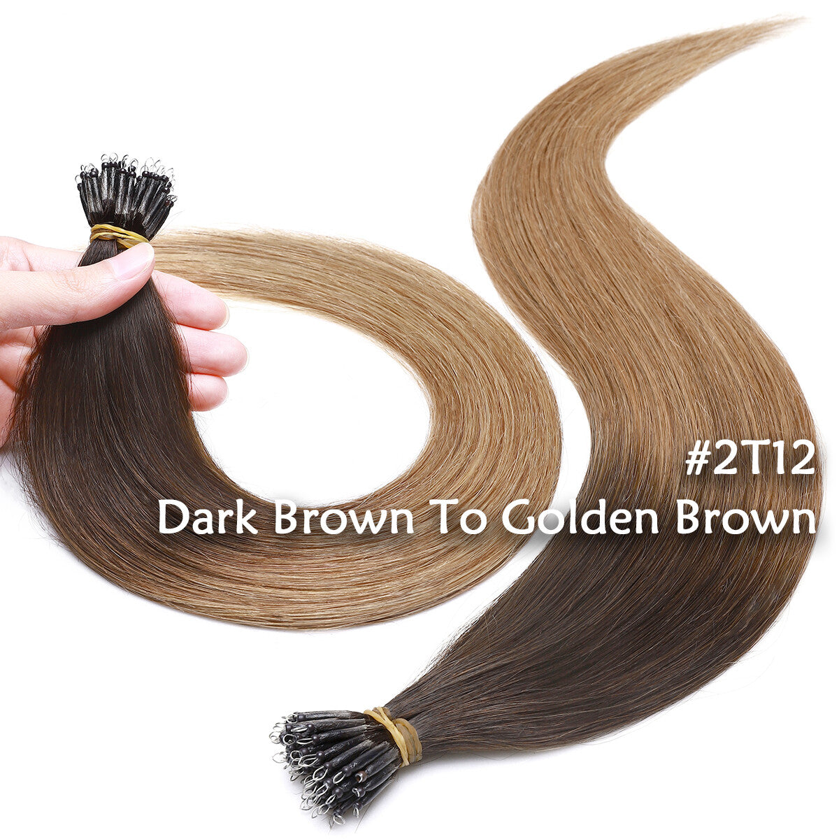 Nano Ring Hair Extensions 100% Human Remy Micro Loop Beads - Multiple Colors & Lengths