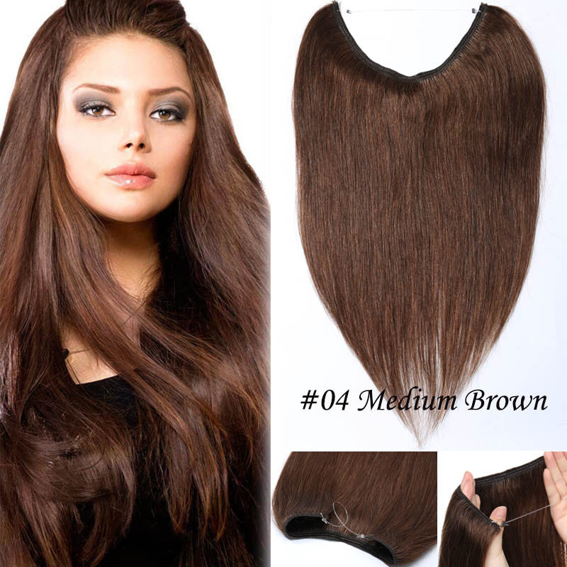 Remy Human Hair Extensions Headband Weft - Invisible Wire In Hairpiece