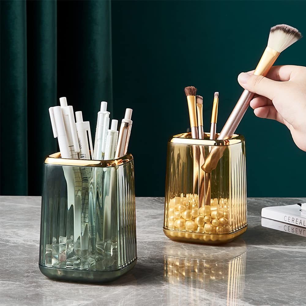 Acrylic Makeup Brush Holder Vanity Organizer Storage Cup Clear
