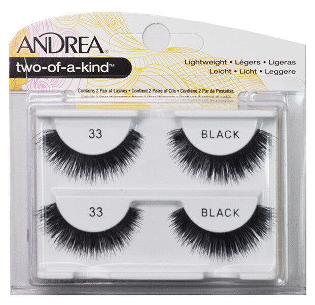 Andrea Two-of-a-Kind Twin Pack Black False Eyelashes - Dramatic & Natural Looks
