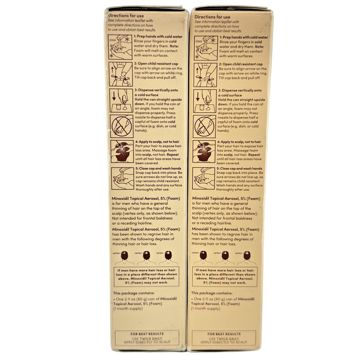 Hair Regrowth Treatment for Men Foam 2.11 oz - 2 Pack