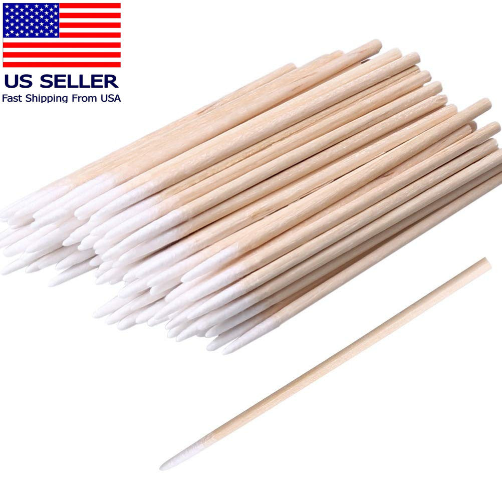 200 Pack Pointed Cotton Swabs 4 Inch Microblading & Makeup Applicators
