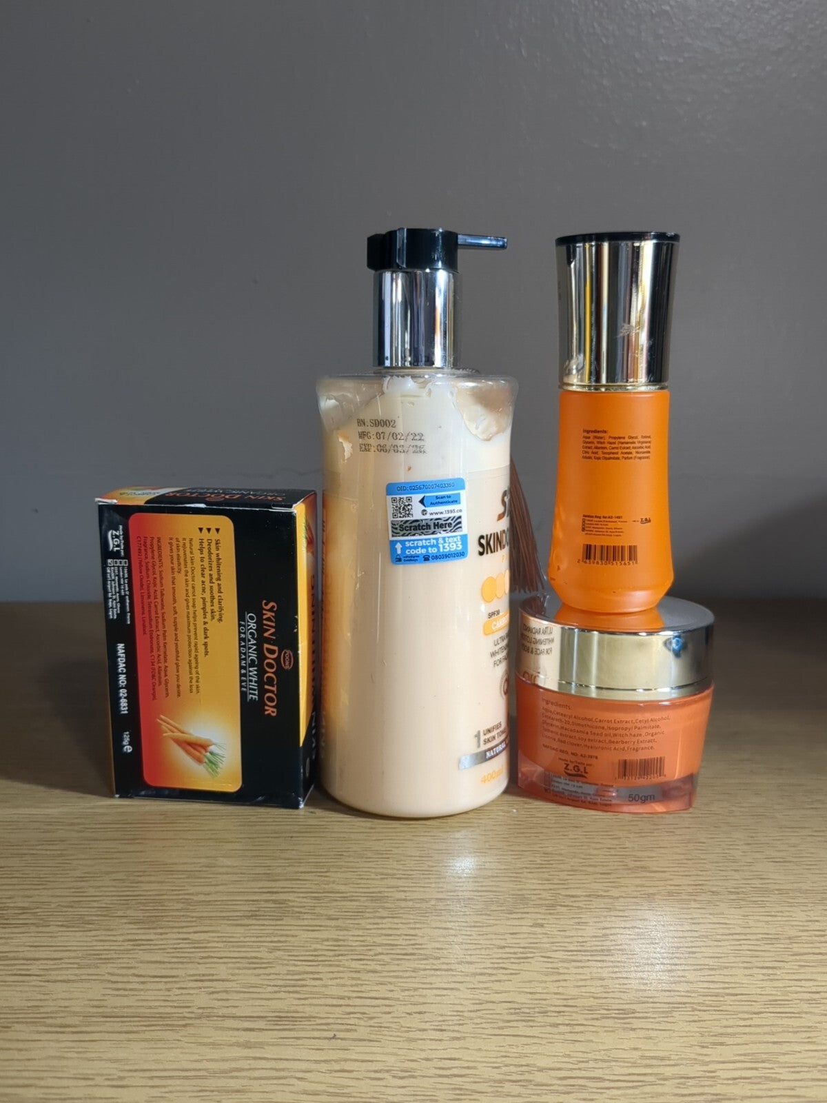 Carrot Glow Body Lotion 400ml with Face Cream Serum & Soap - Lightening & Brightening
