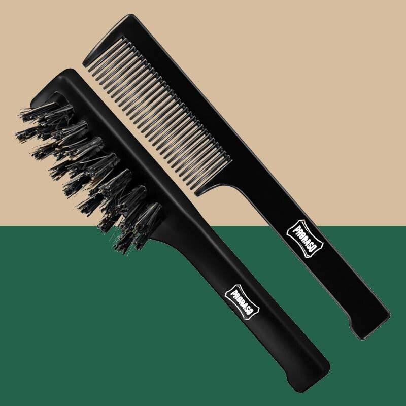 Men's Beard and Mustache Grooming Comb & Brush Set - Travel Size, Italy Made