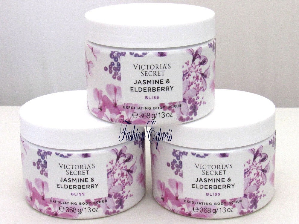 VICTORIA'S SECRET JASMINE & ELDERBERRY BLISS BODY SCRUB 13 OZ (LOT OF