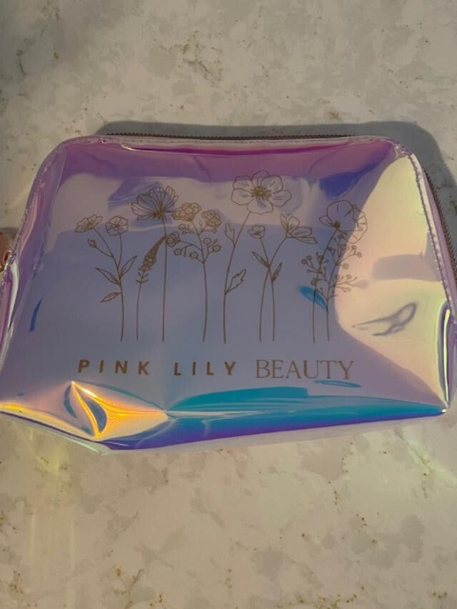 Pink Lily Small Iridescent Beauty Bag – Let Your Confidence Bloom