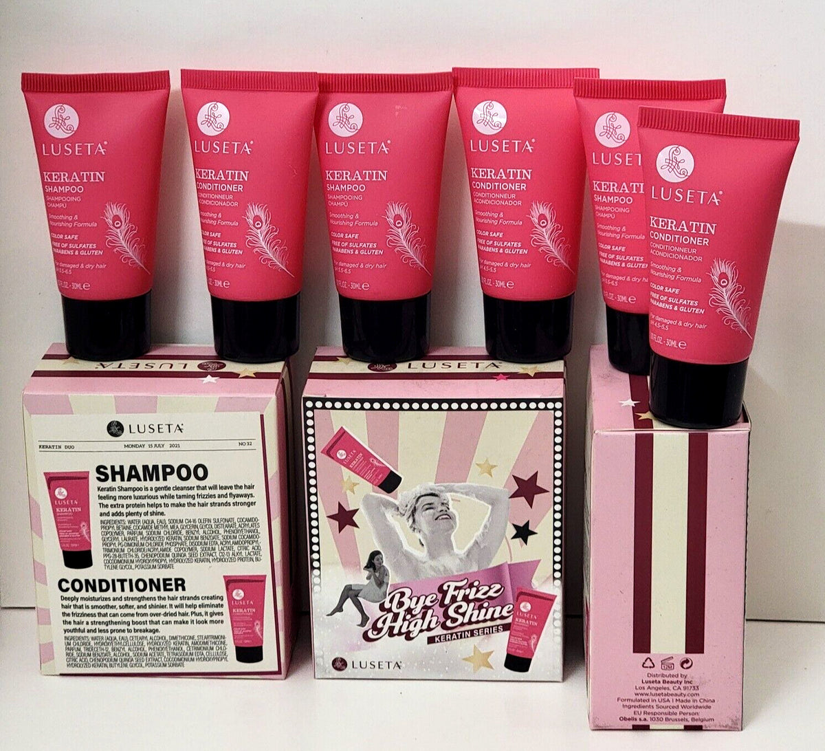 Travel Duo Set - Luseta Bye Frizz High Shine Keratin Shampoo & Conditioner