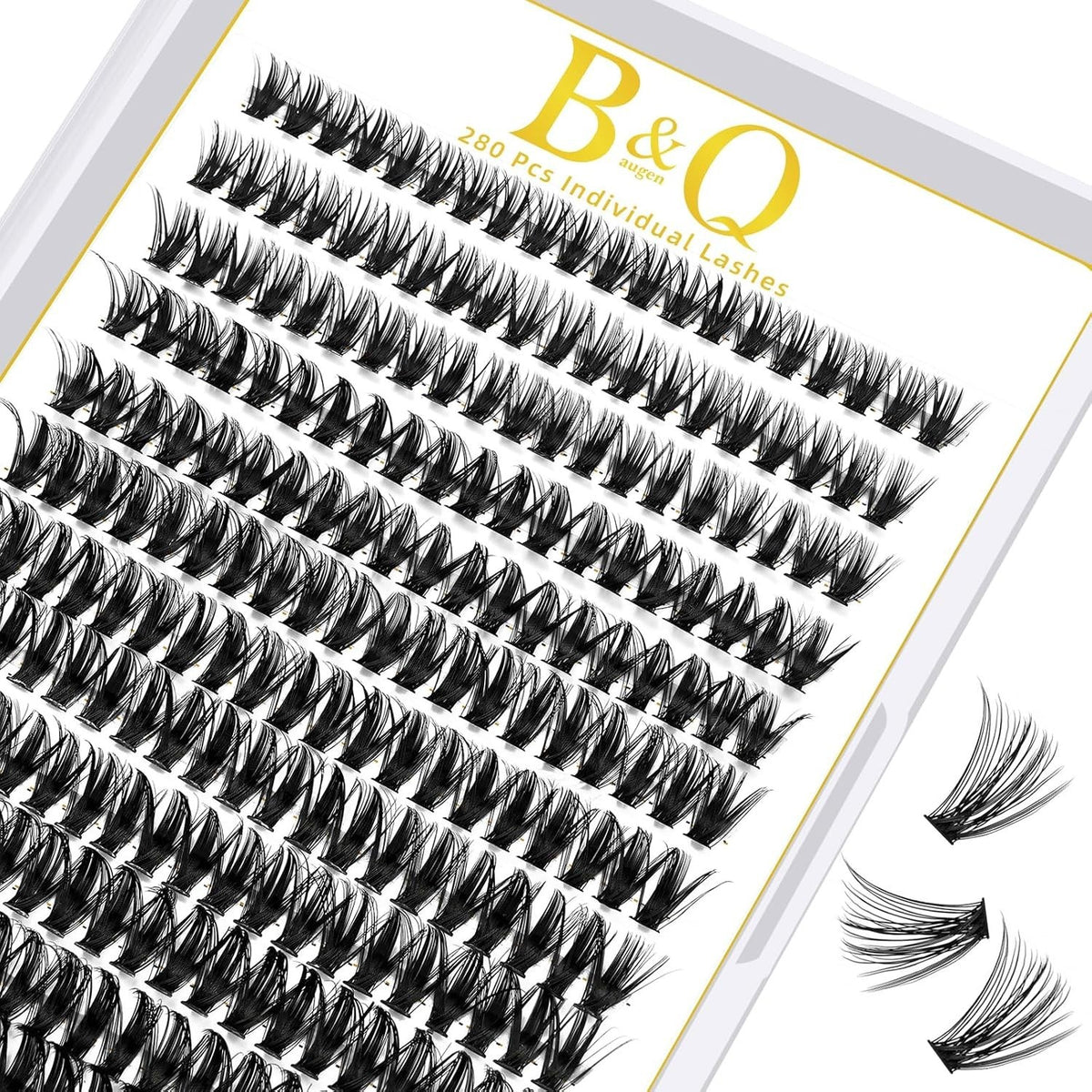 DIY False Eyelash Clusters - 280 Natural Wispy Extensions for Easy Application
