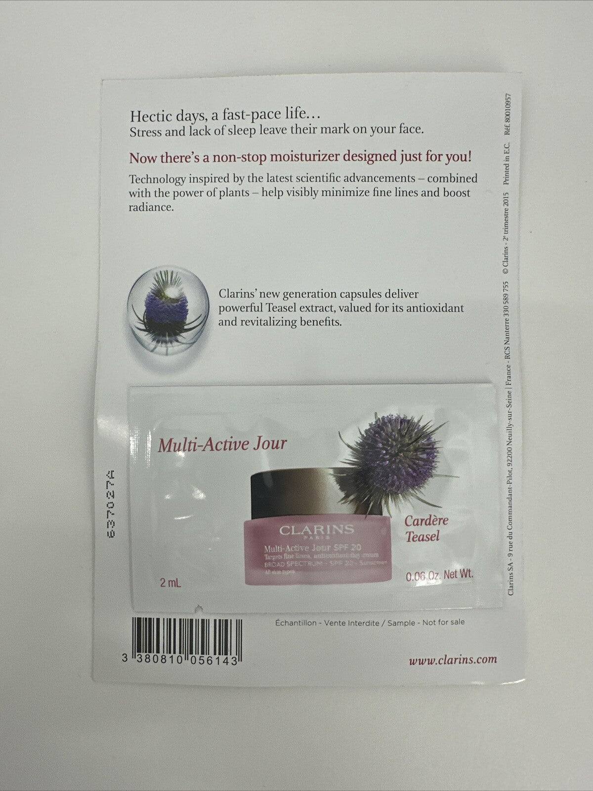 Clarins Multi-Active Jour Day Cream - 50 x 2mL Travel Packets