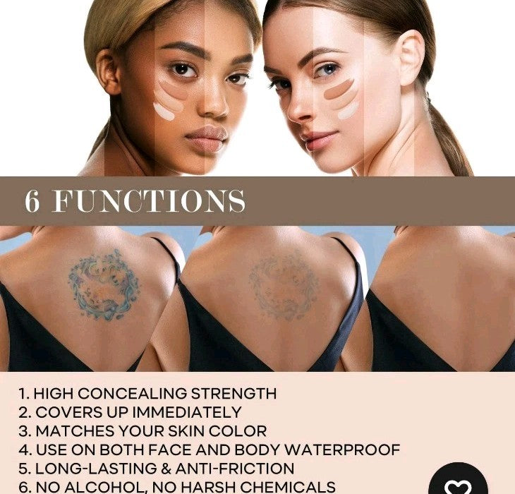 Waterproof Tattoo & Skin Concealer for Dark Spots & Scars - Skin Coverup