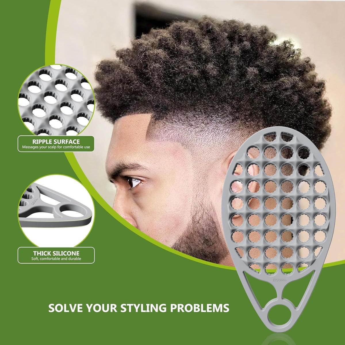 Silicone Curly Hair Brush - Twist Curl Styling Comb for Fast, Easy Hair Styling