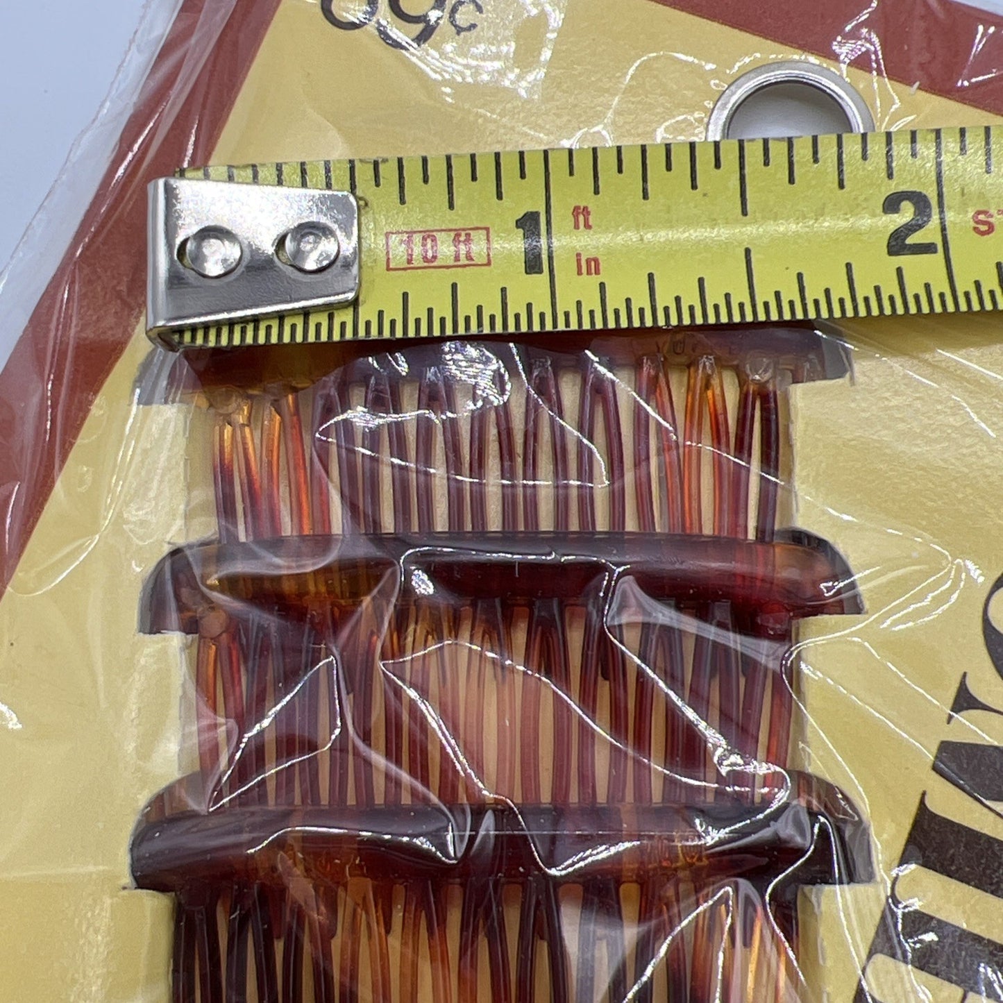 Vintage Tortoise Brown Hair Combs Set - Stay-Tight Acetate 4 Pack