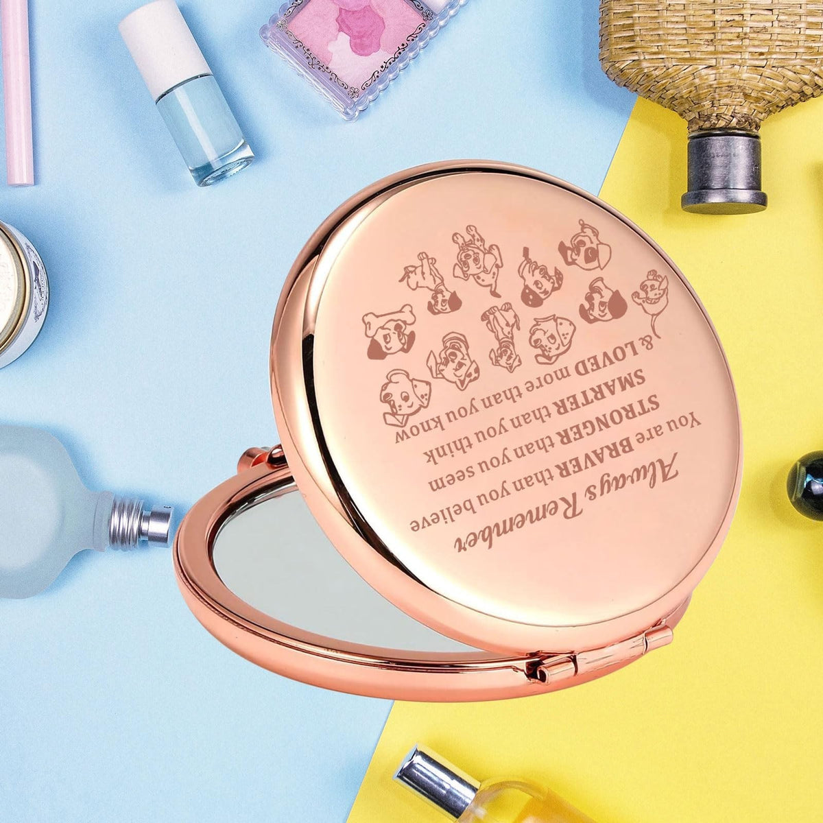 Dalmatians Pocket Mirror - Compact Makeup Mirror with Pongo & Perdita Design