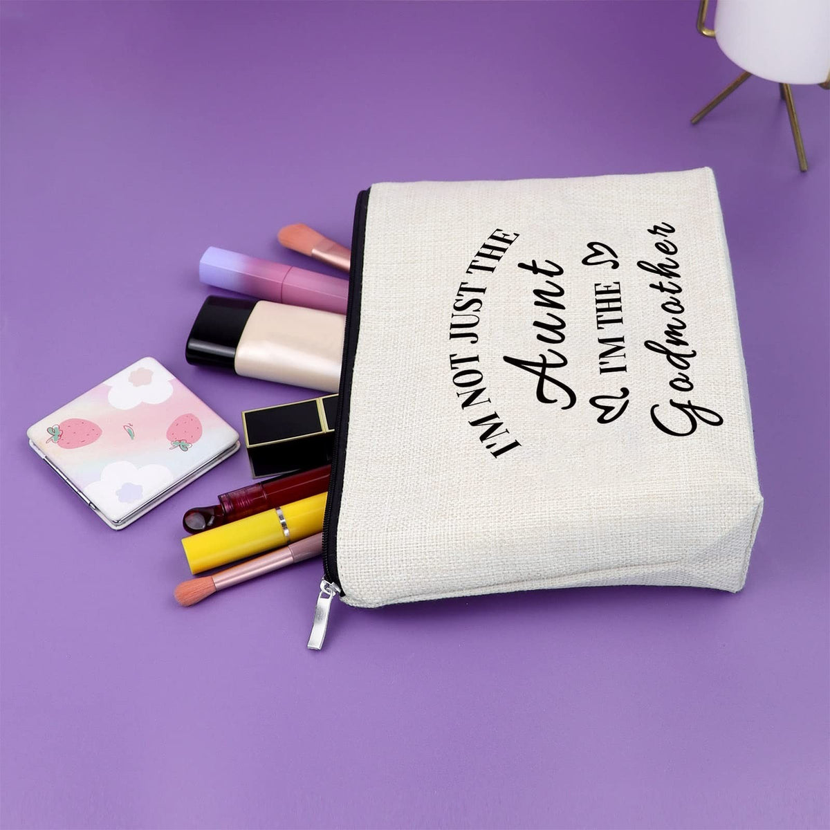 Godmother Gifts Makeup Bag for Godchild Baptism Christmas Mother's Day