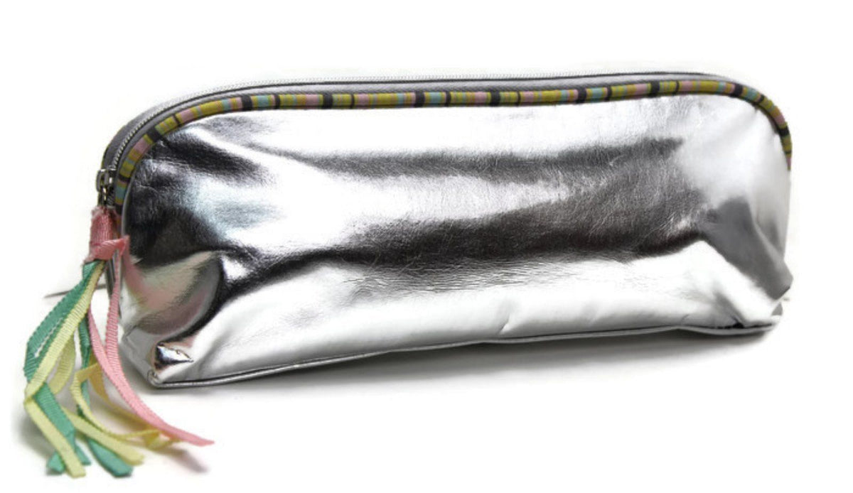 Silver Mothers Day Cosmetic Makeup Bag with Pastel Ribbons - Avon