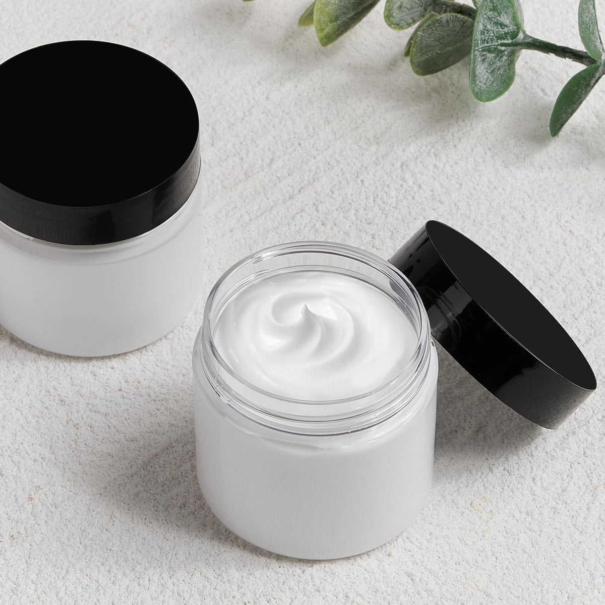 12 Pack 2oz Clear Plastic Storage Containers with Lids - Reusable Jars for Cosmetics & Crafts