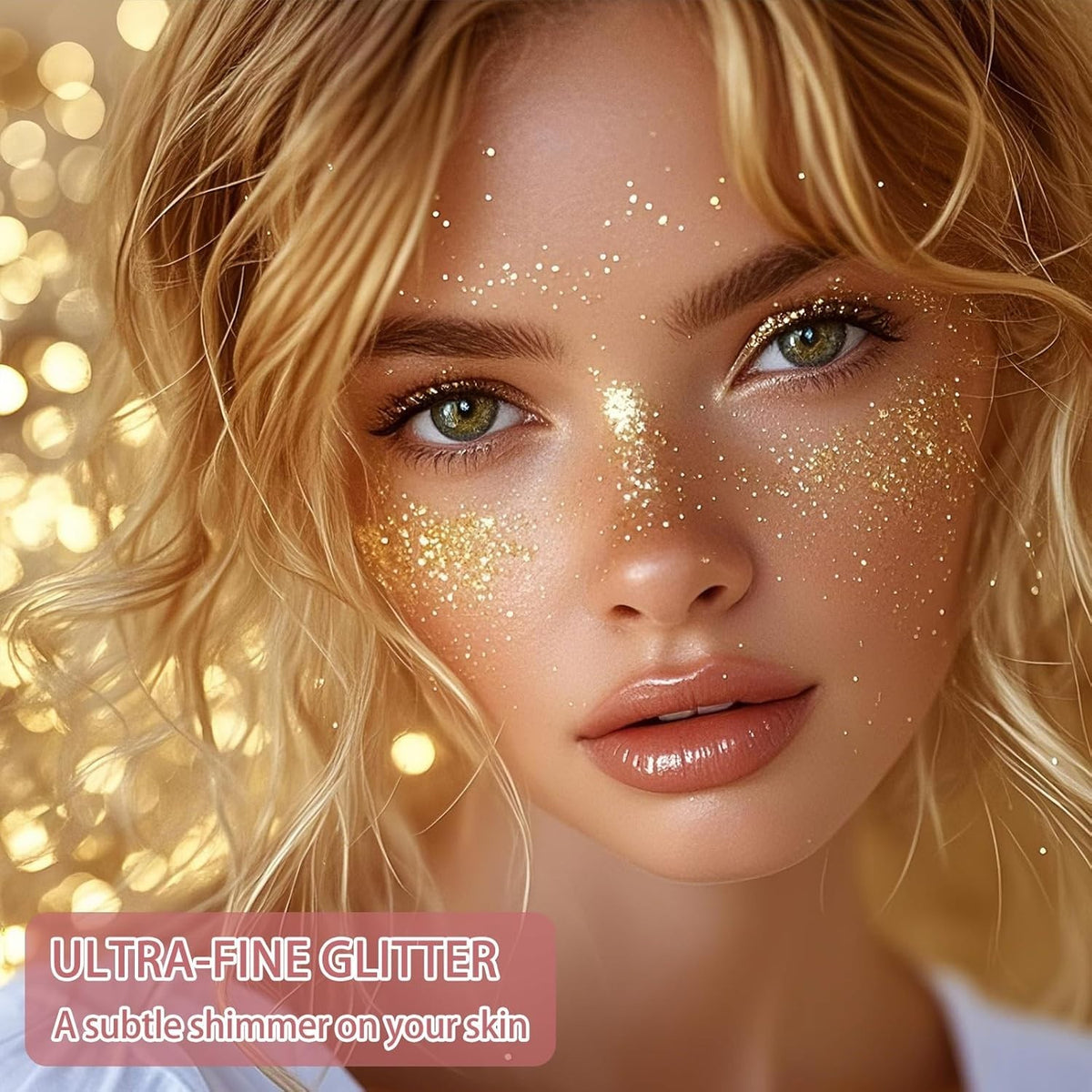 Hair Glitter Spray Gold for Face Body & Hair - Fine Rainbow Shimmer