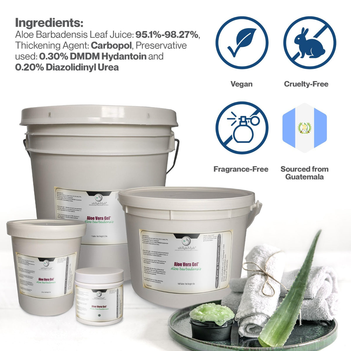 Pure Aloe Vera Gel - Thickened & Concentrated - Natural