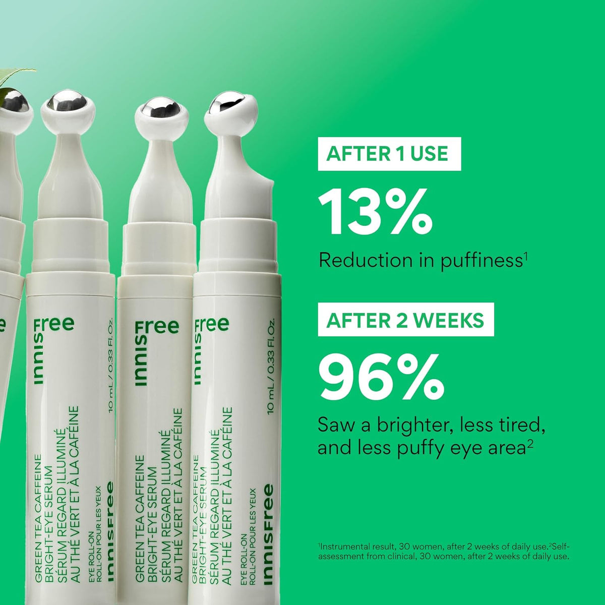 Brightening Caffeine Eye Serum with Niacinamide & Cooling Roll-On
