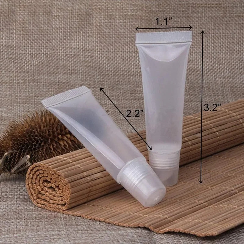 6Pcs Refillable Lip Balm Containers 5/10ml Travel Lip Gloss Tubes DIY
