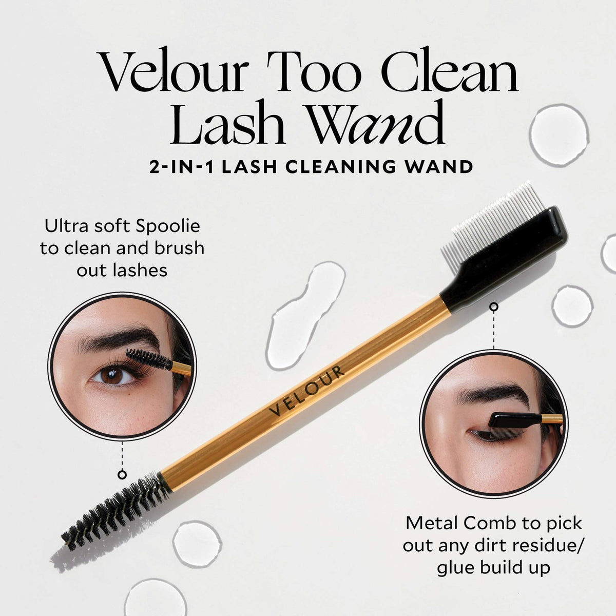 Dual-Ended Eyelash & Eyelash Extension Cleaning Brush - Reusable Lash Wand