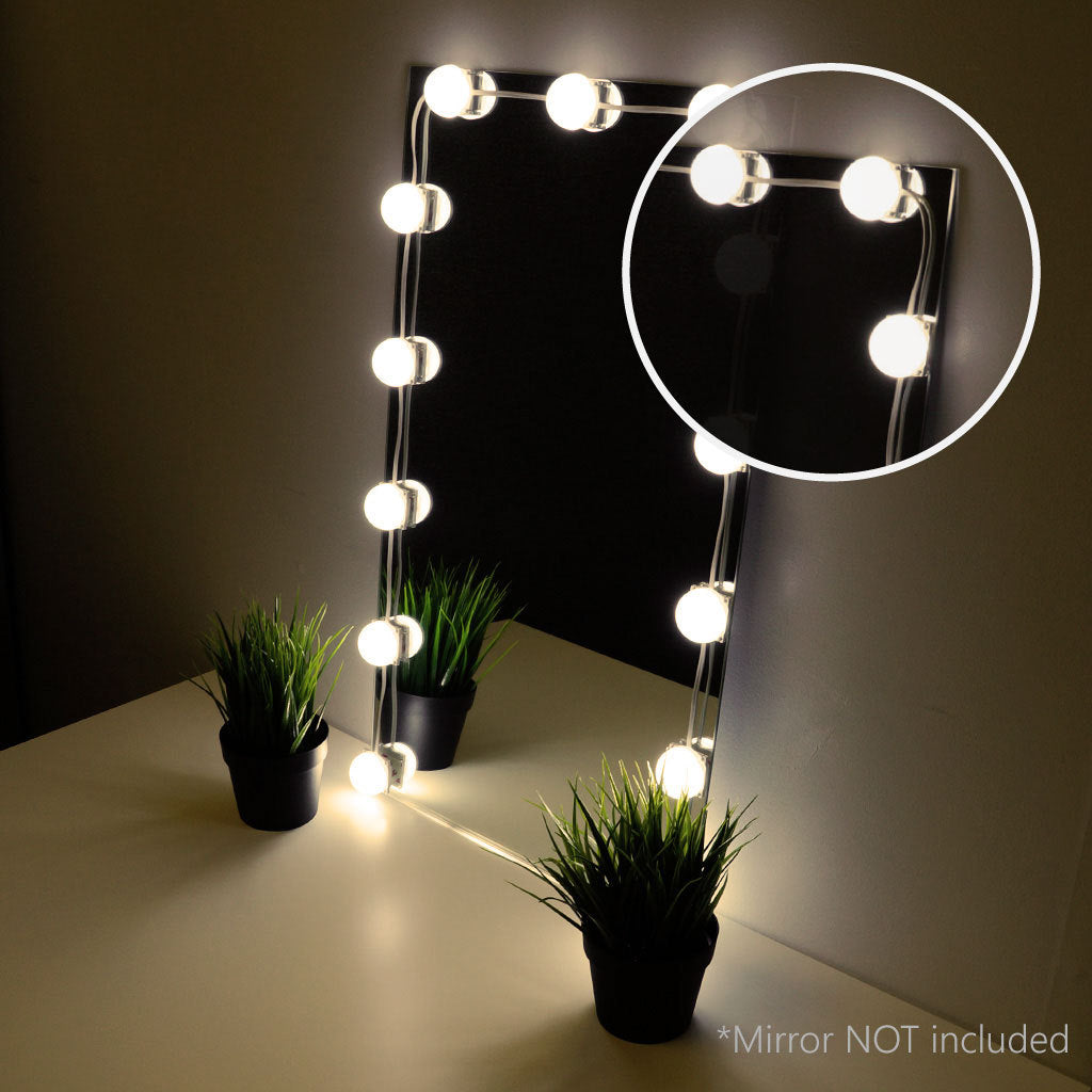 Hollywood Style Makeup Mirror LED Light Kit Warm White 12 Bulb 8ft