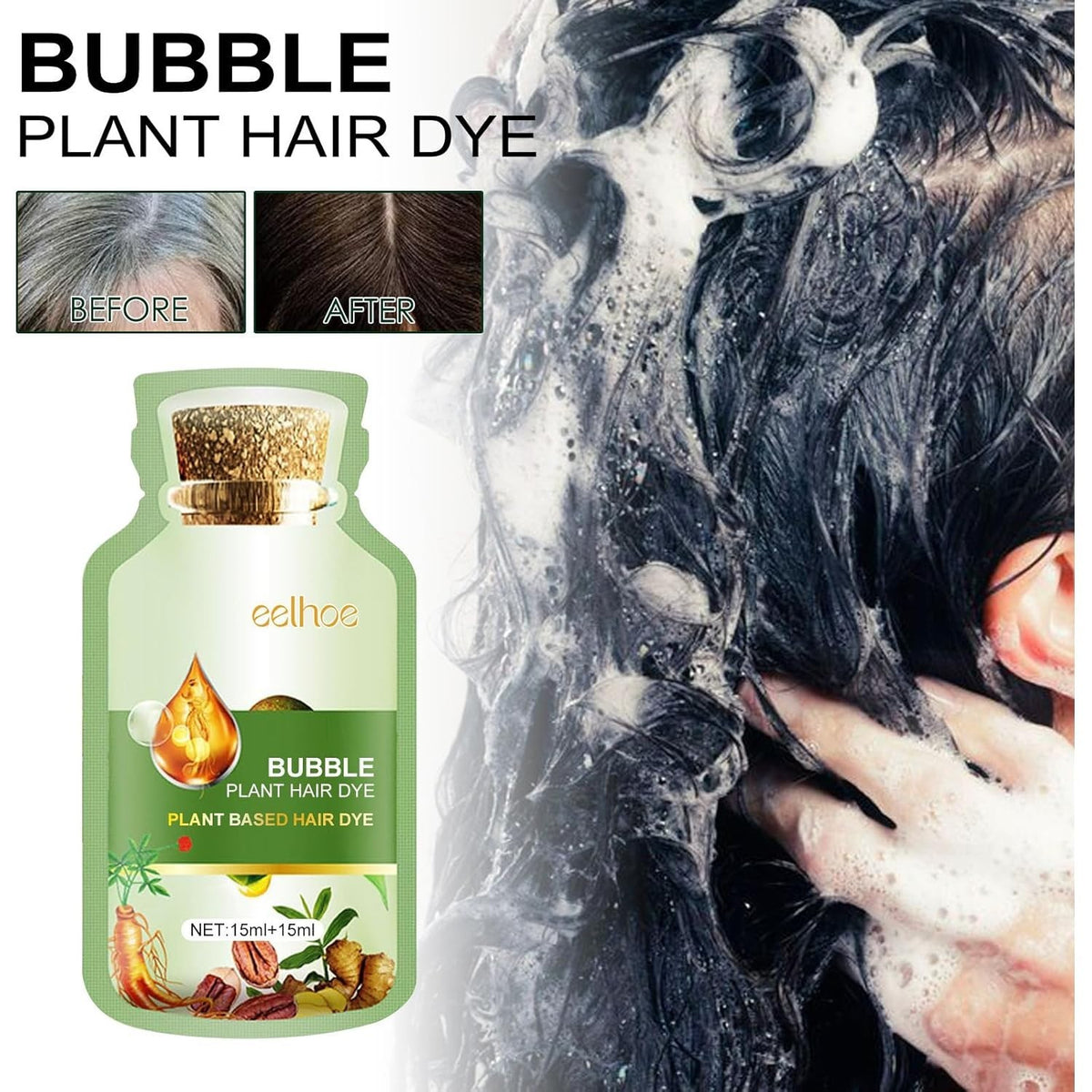 Bubble Hair Dye - Chestnut Brown, 10 Minute Formula