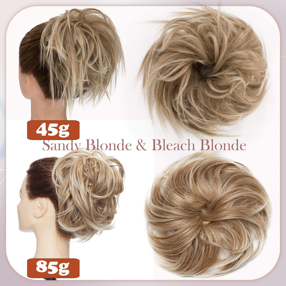 Large Messy Bun Hair Extension Wrap - Thick, Natural Look, Adjustable Updo