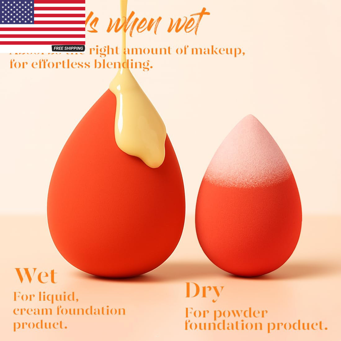 Makeup Sponge Set 5 Pack - Micro Porous, Soft Latex-Free Foundation Blenders