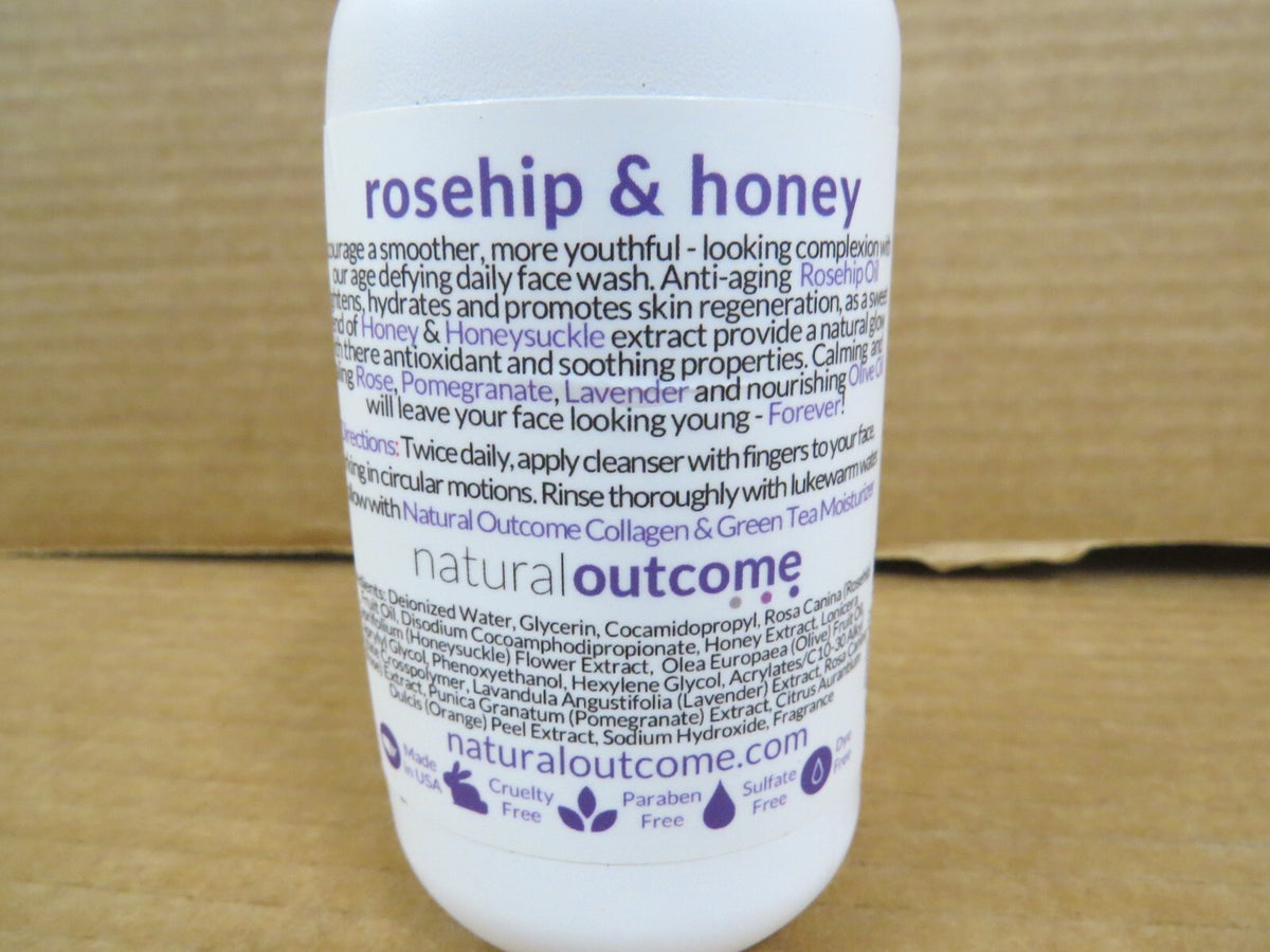 Anti-Aging Facial Cleanser with Rosehip & Honey 8 oz - Natural & Nourishing