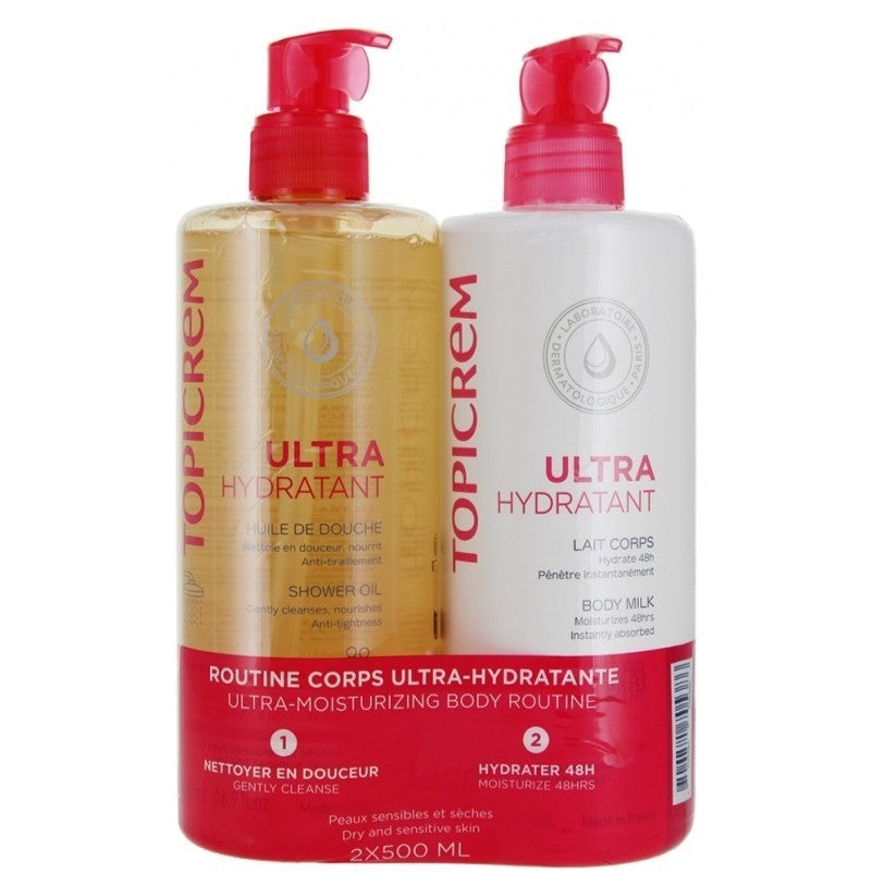 Ultra-Hydrating Shower Oil & Body Lotion Set, 2 x 500ml