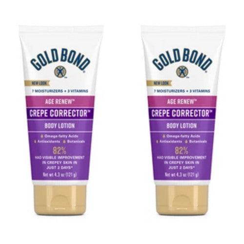 Gold Bond Age Renew Crepe Corrector Lotion 2 Pack 4.3oz Face & Body Moisturizer