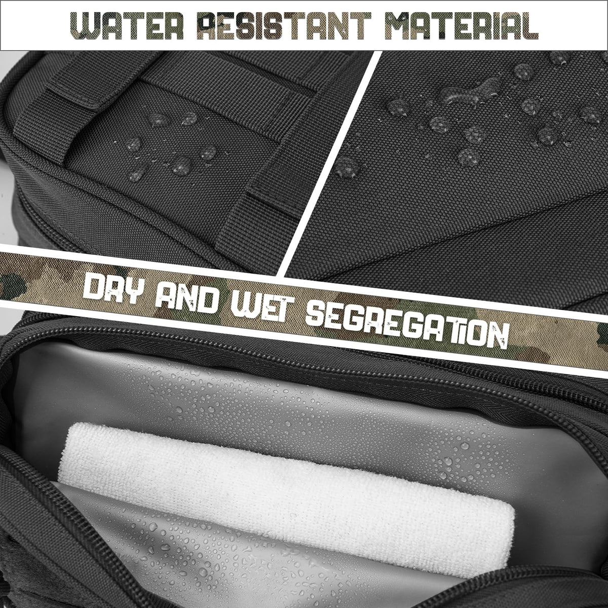 Men's Tactical Toiletry Bag with Molle System Waterproof Travel Organizer