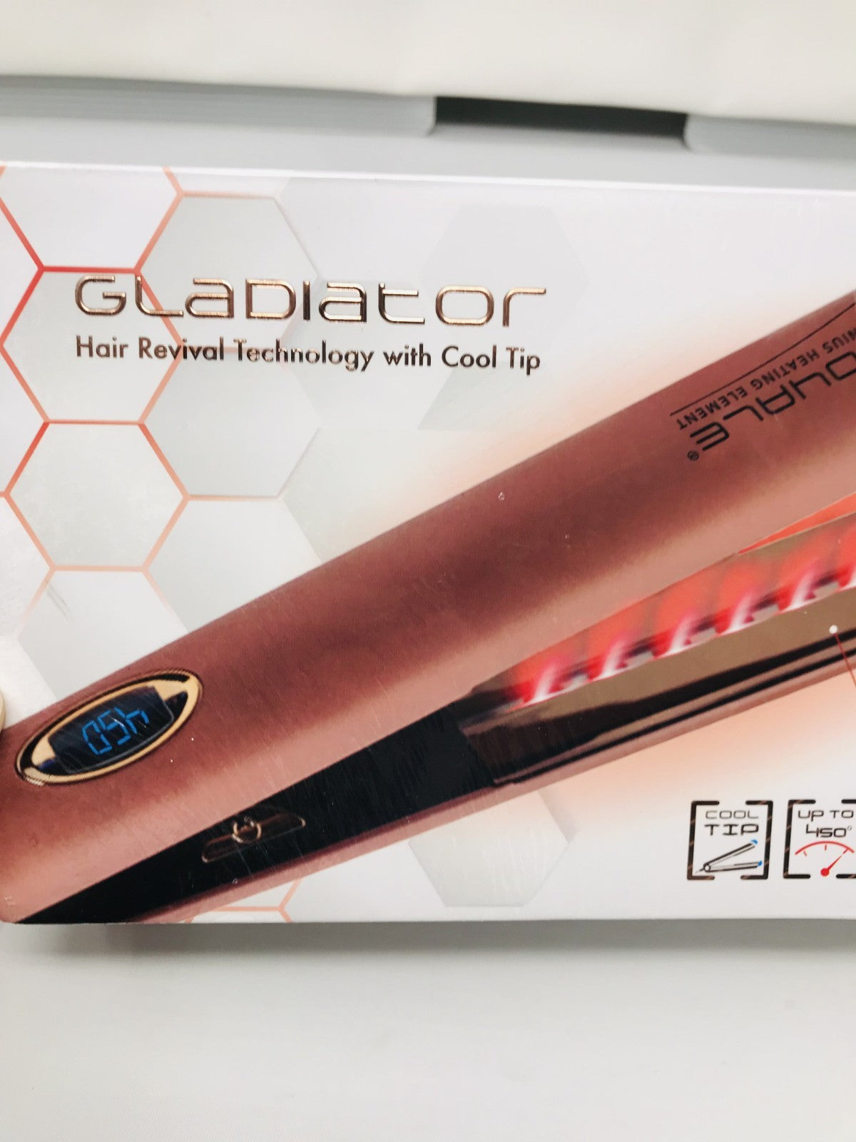 Rose Gold Hair Styling Flat Iron with Heating Element & Cool Tip