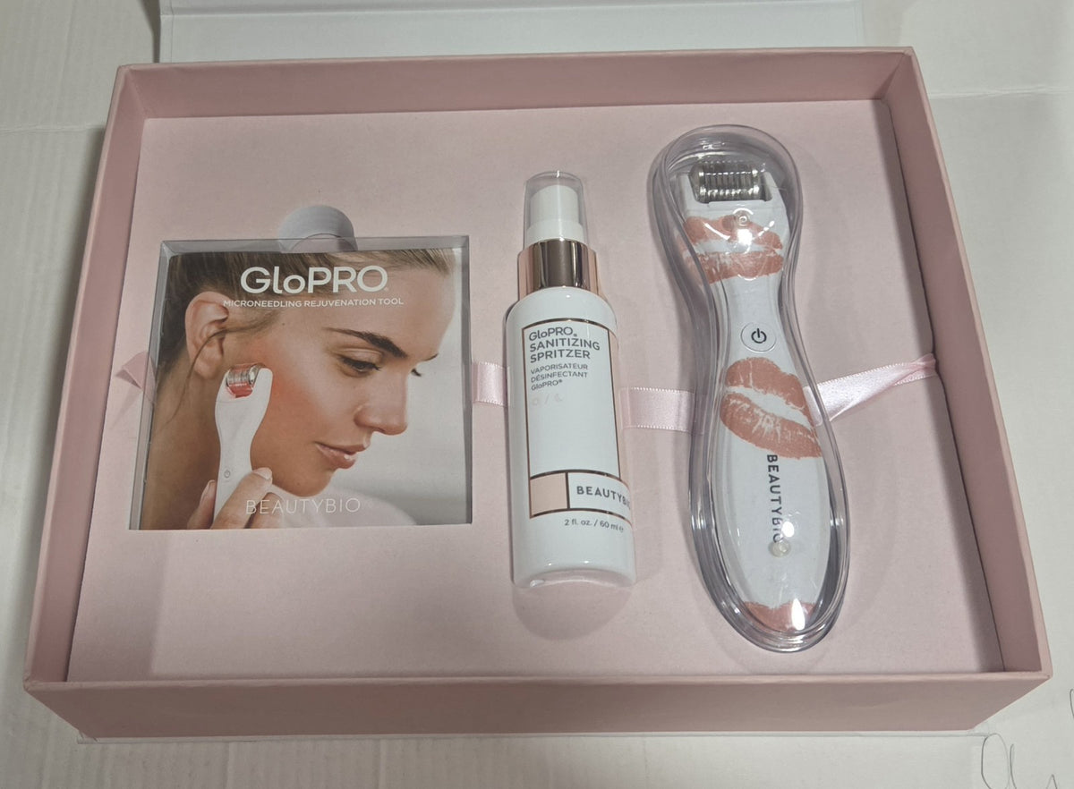 Microneedling Skin Regeneration Tool with LED Light Pink Kiss – Beautybio GloPro