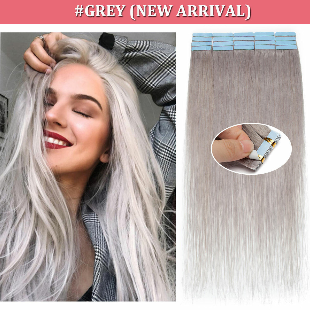 Remy Human Hair Tape Extensions - Natural, Tangle-Free, Reusable