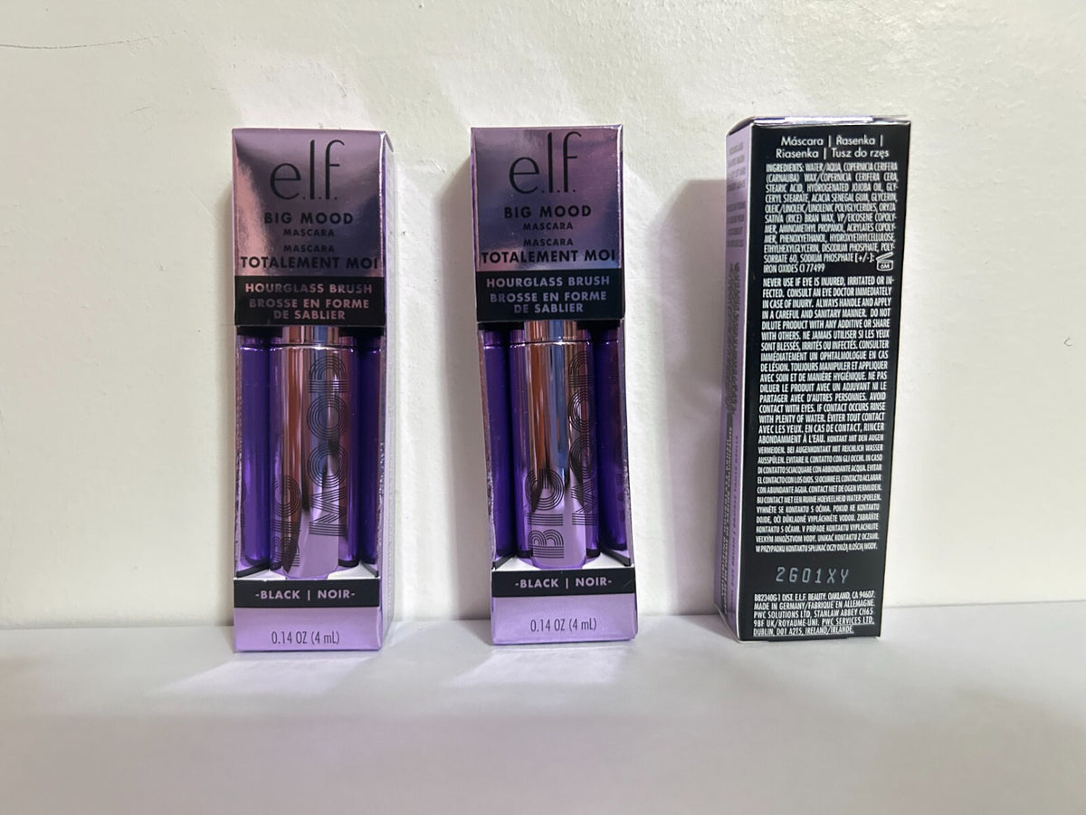 E.L.F Big Mood Volume & Lifting Mascara Black 3-Pack - 0.14oz Each