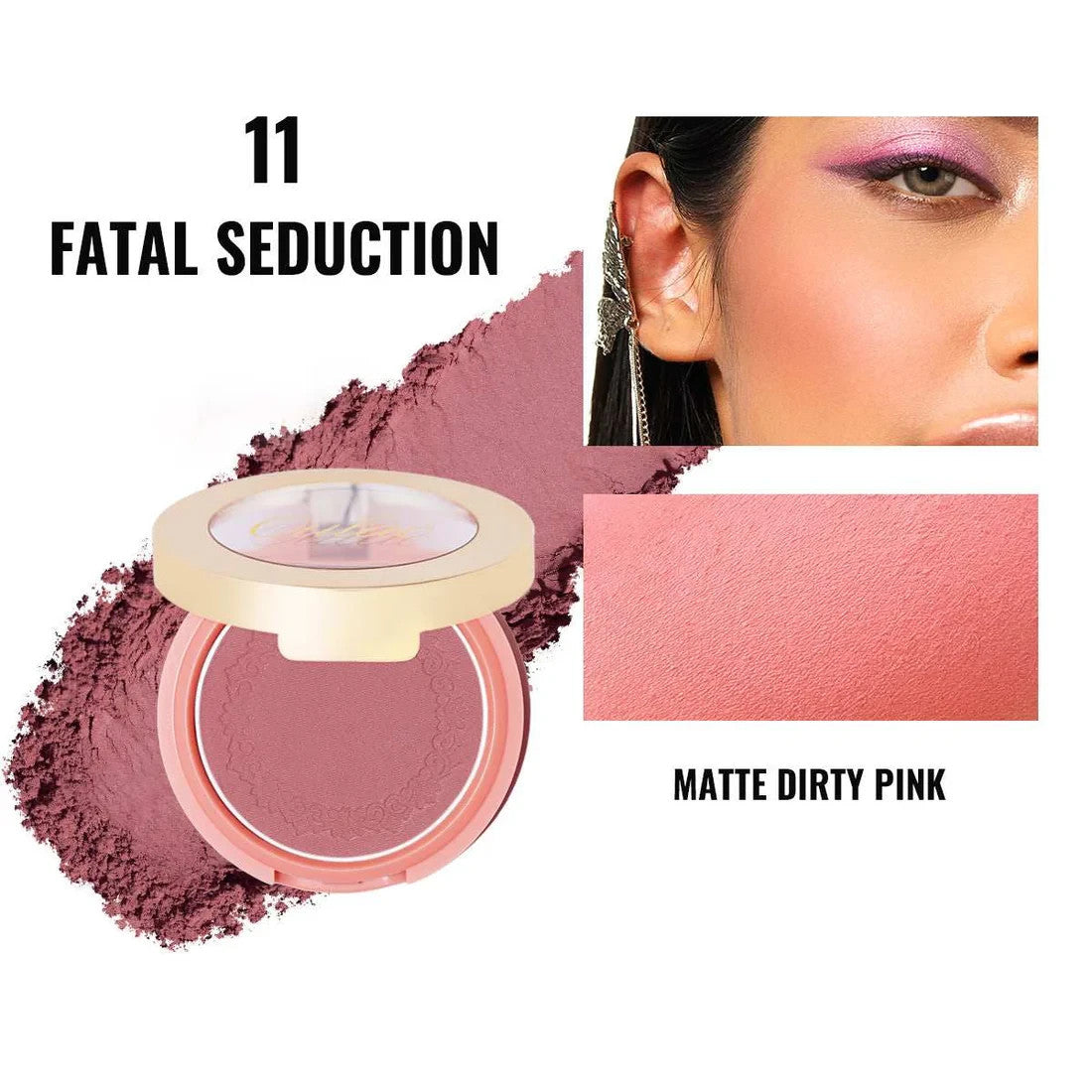 Mauve Blush Powder Shade 11 Fatal Seduction - Vegan Cruelty-Free Face Makeup