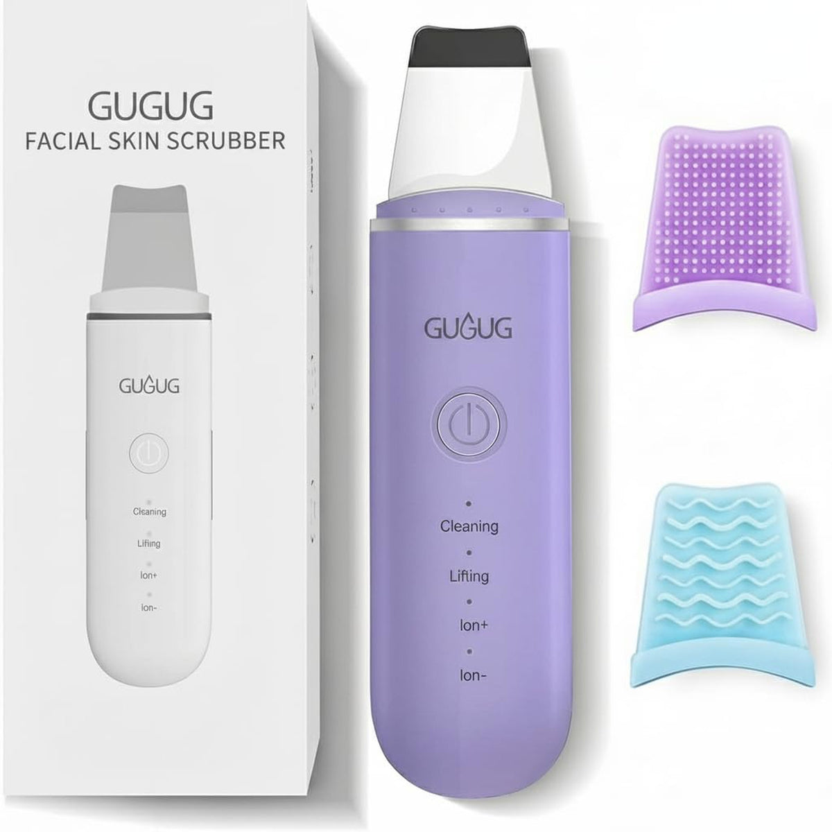 4 Mode Ultrasonic Skin Scrubber Pore Cleaner for Blackhead Removal Purple