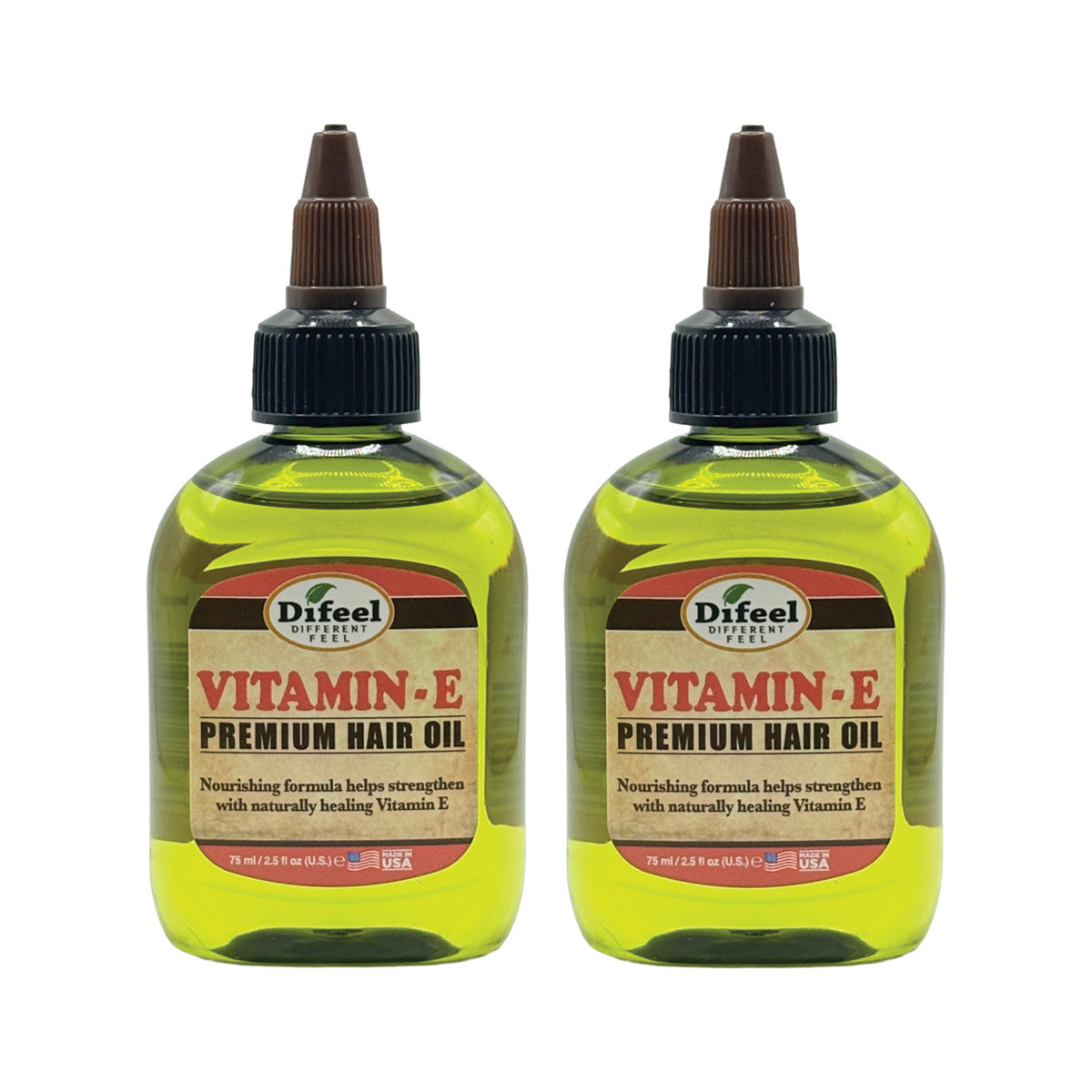 Natural Hair Oil with Vitamin E - Moisturizing & Strengthening 2.5oz (Pack of 2)