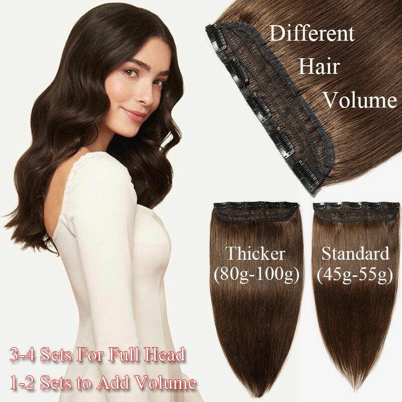 Remy Human Hair Clip-In Extensions 24 Inches Multiple Colors & Thicknesses