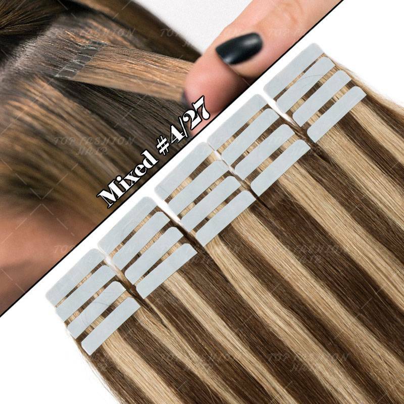 Tape In Hair Extensions 100% Remy Human Hair Natural & Thick - Multiple Colors & Lengths
