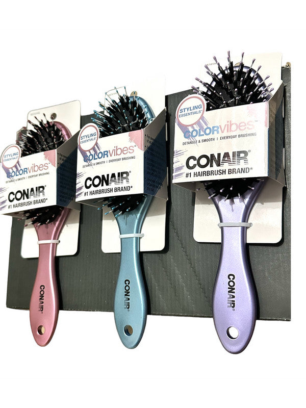 Conair Satin Metallic Finish Hair Brush for Thick & Wet Hair Detangling