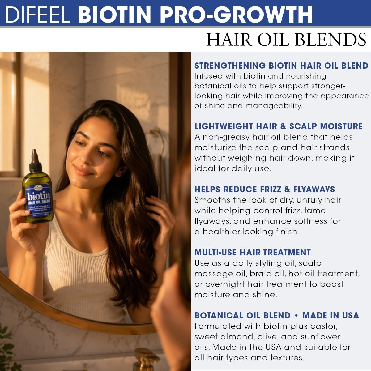 7.1 oz Biotin Infused Hair Growth Oil - Fortifies and Hydrates All
